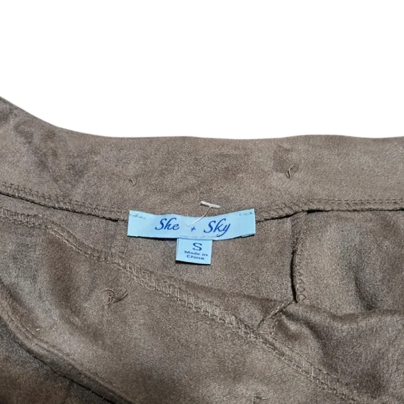 She+Sky faux swede leather skirt. Size S tan skirt. - Picture 4 of 6